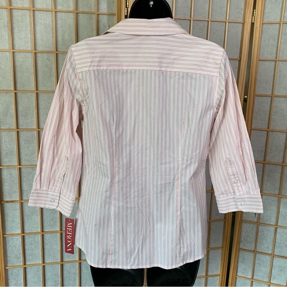 Merona Pink Striped Button-Up Shirt NWT - Picture 4 of 10